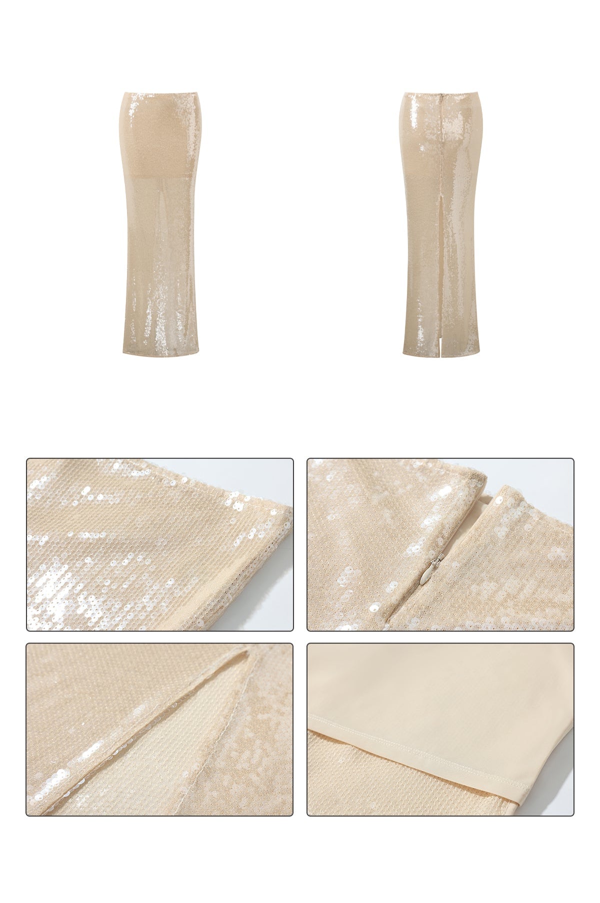 Streamer Champagne Sequin Skirt