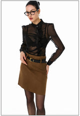 Ruched Sheer Blouse