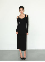 Cutout Shoulder Knit Dress