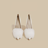 Plush Fur Pointed Heels