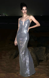 Galaxy Sequin Keyhole Slip Dress