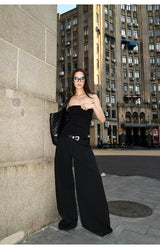 Tailored Drag Wide-Leg Pants