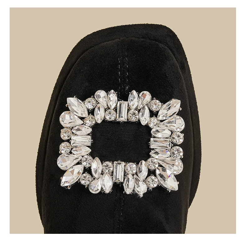 Rhinestone Velvet Boots