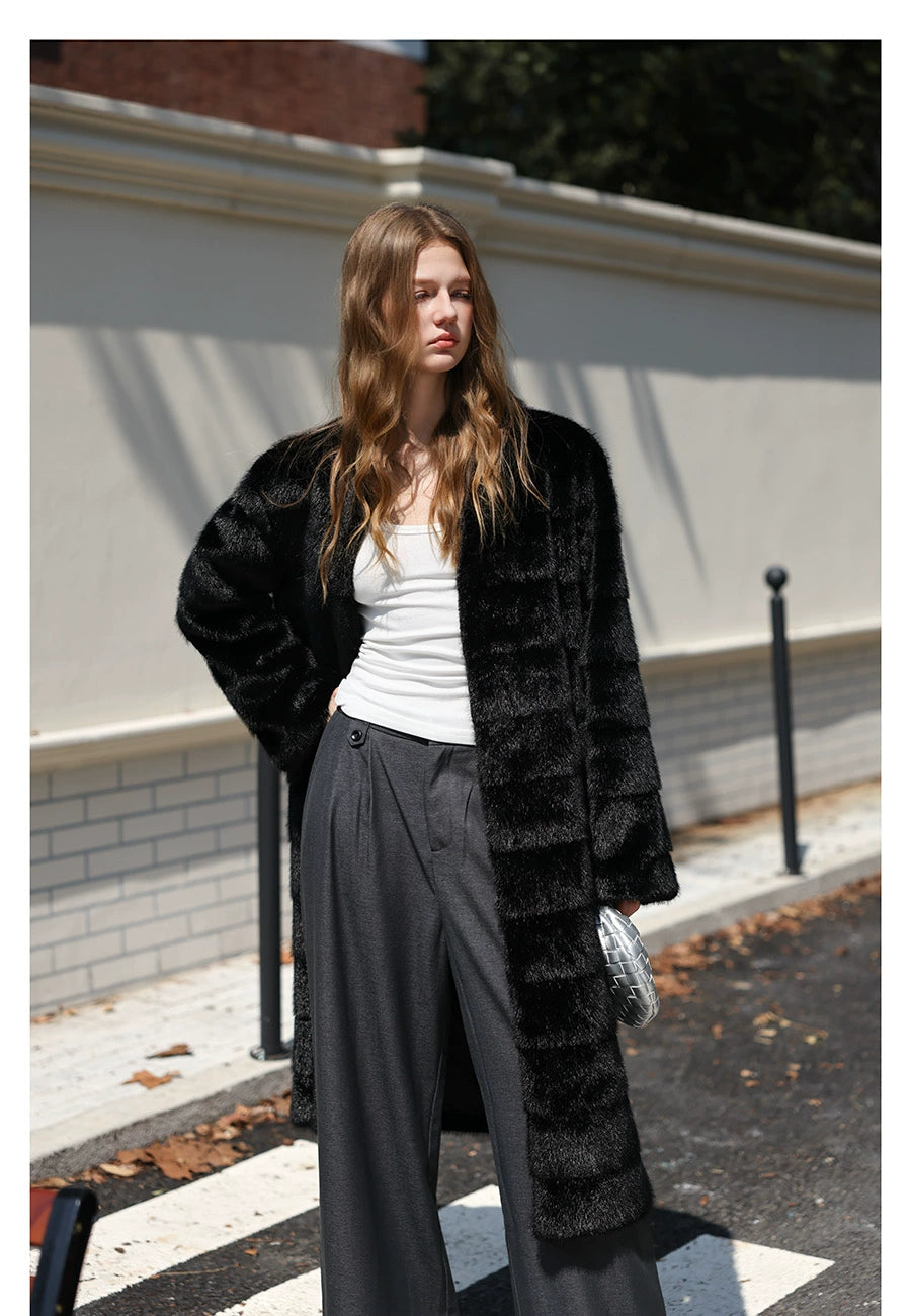 Black Silky Fur Coat