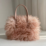 Gradient Faux-Fur Tote Bag