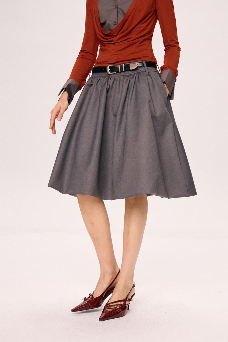 Low-Waist Pleated Skirt