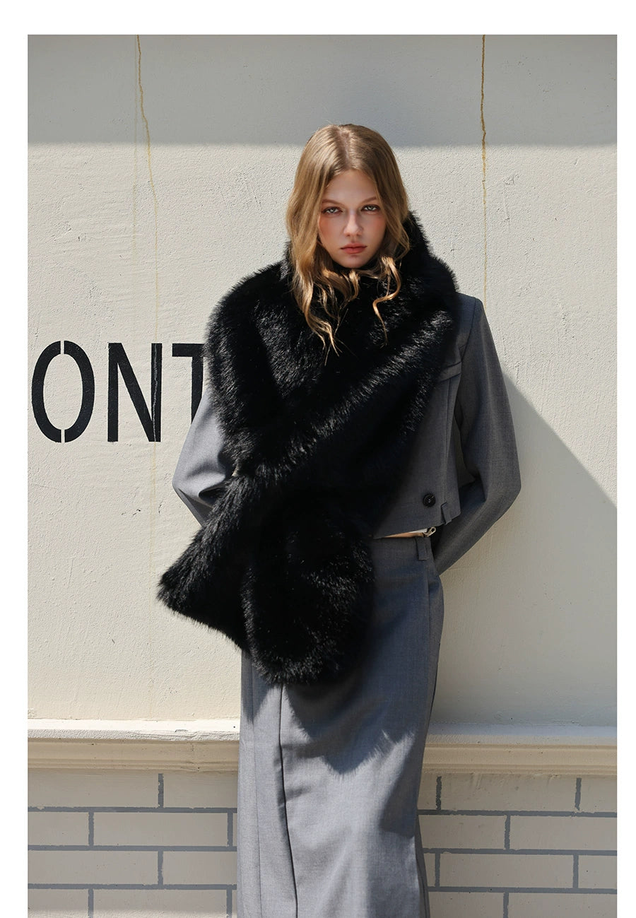 Black Fur Scarf
