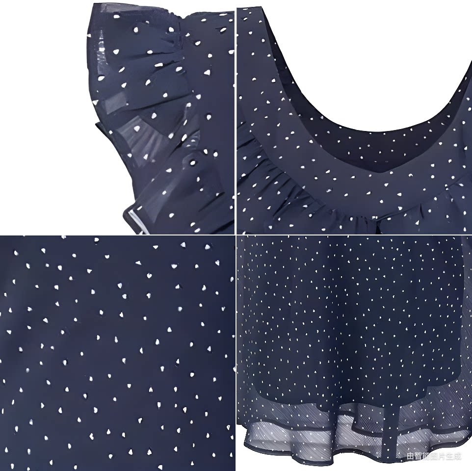 Dotted Ruffle Midi Dress