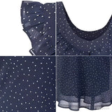 Dotted Ruffle Midi Dress