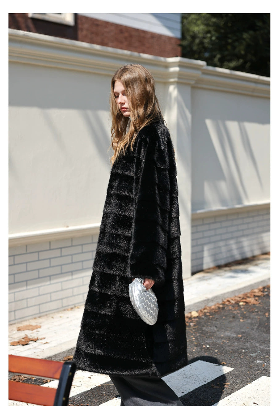 Black Silky Fur Coat
