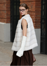 Ivory Silky Fur Vest