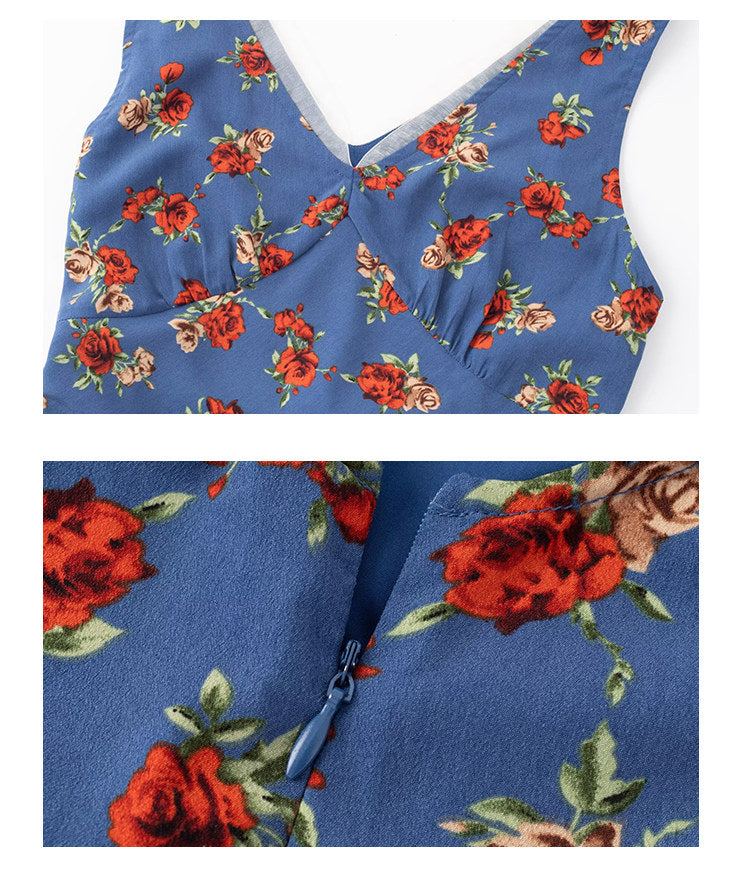 Blue Rose Mini Dress