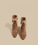 Lace-Trim Ankle Boots