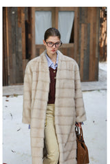 Light Gold Silky Fur Coat