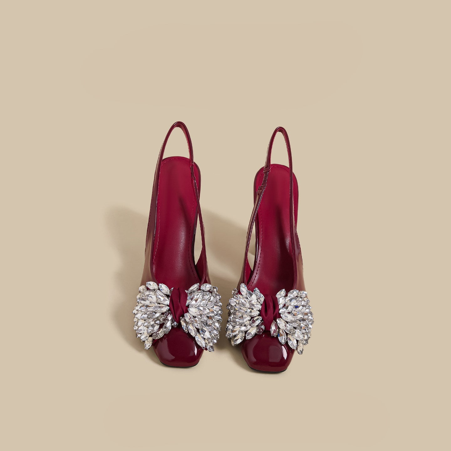 Crystal Bow Block-Heel Slingbacks