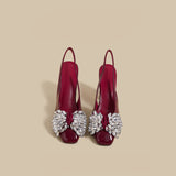 Crystal Bow Block-Heel Slingbacks