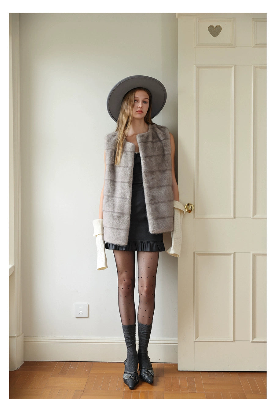 Ash  Silky Fur Vest