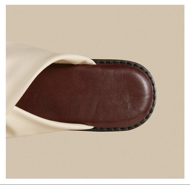 Twist Strap Flat Sandals (Black)