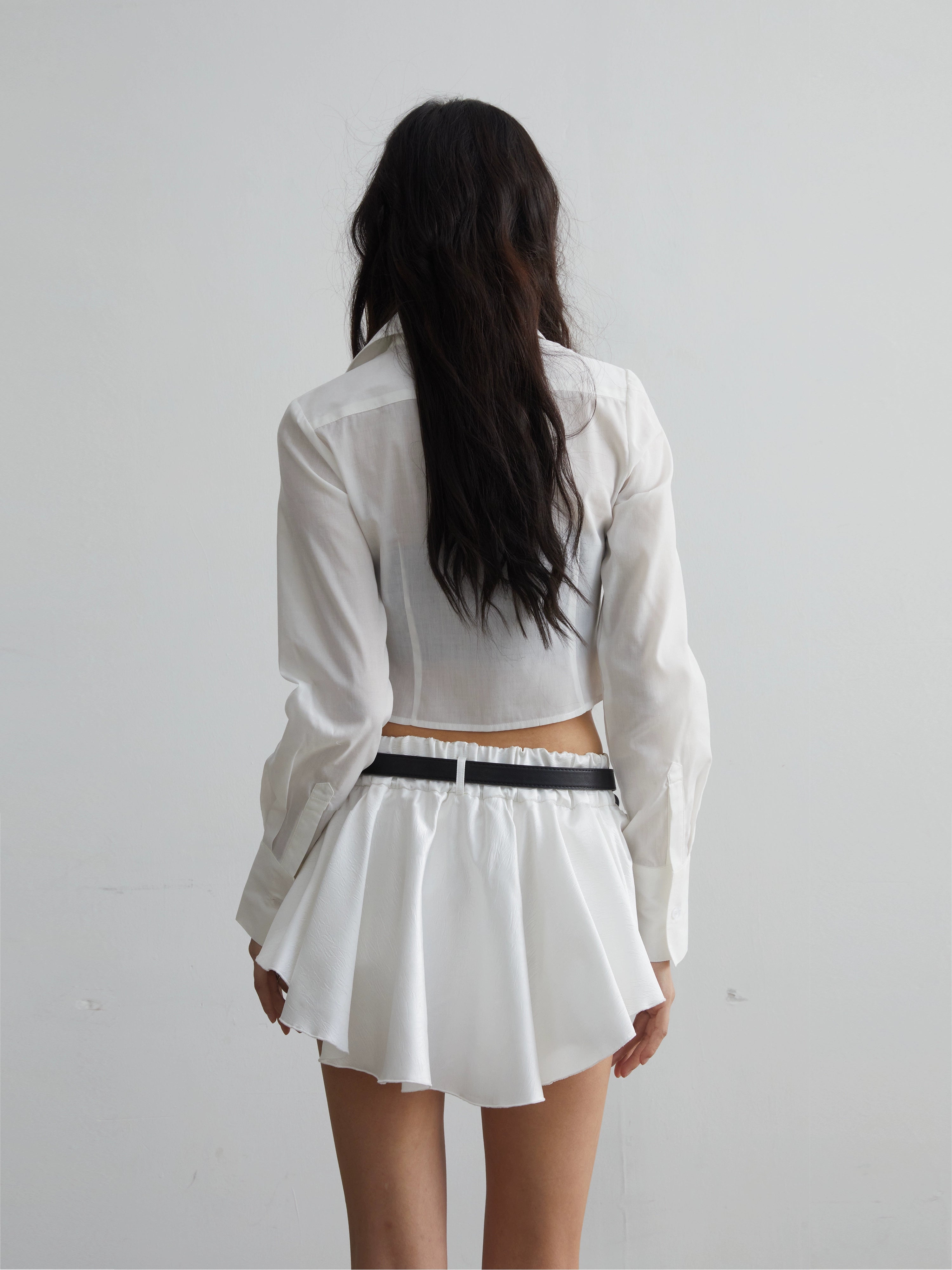 White Ruffled Miniskirt