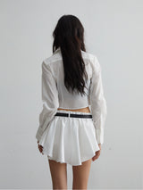 White Ruffled Miniskirt