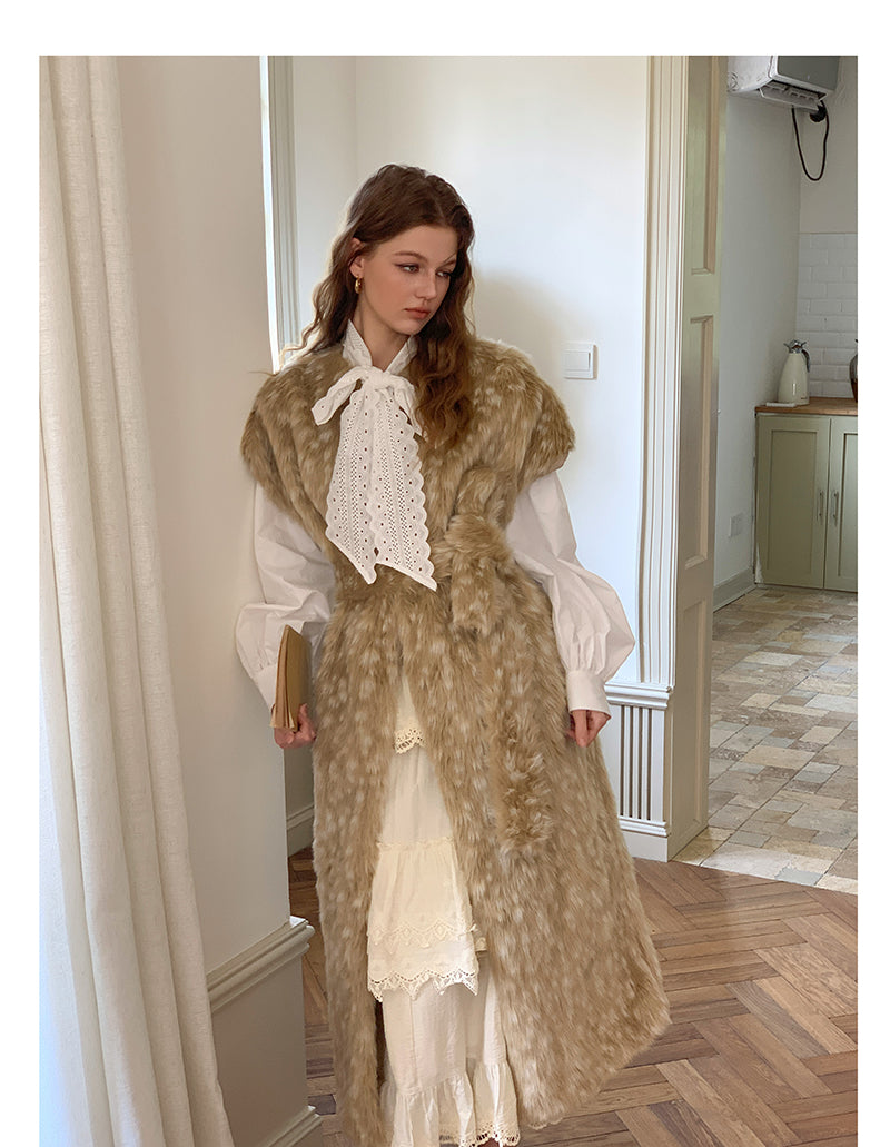 Deer Jacquard Long Vest