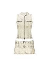 Distressed Stud Vest / Skirt
