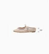 Crystal Mesh Mary Janes (Black)