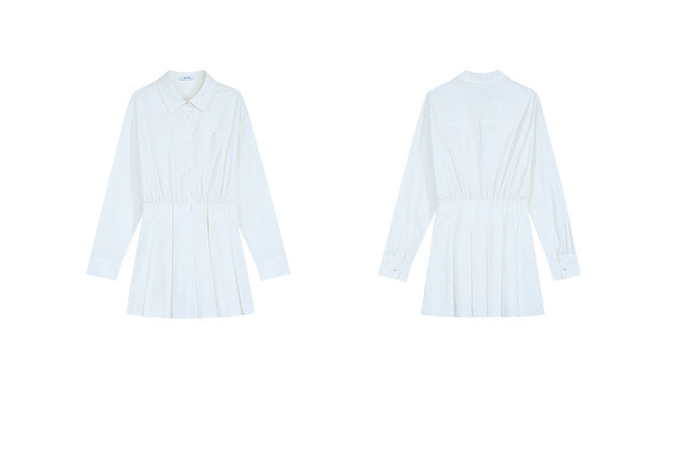 Pleated Shirt Mini Dress