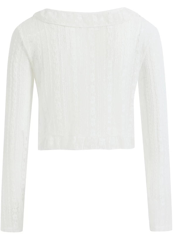 Sheer Lace Tie Cardigan