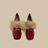Faux Fur Trim Loafers