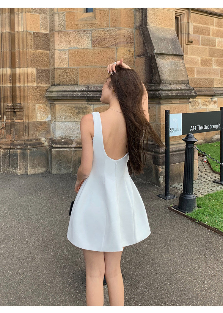 Open-Back Flare Mini Dress