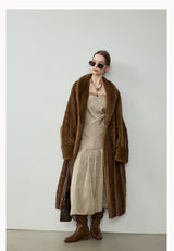 Ultra-Soft Fur Coat - Golden Brown