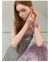 Sequin Pleated Dress