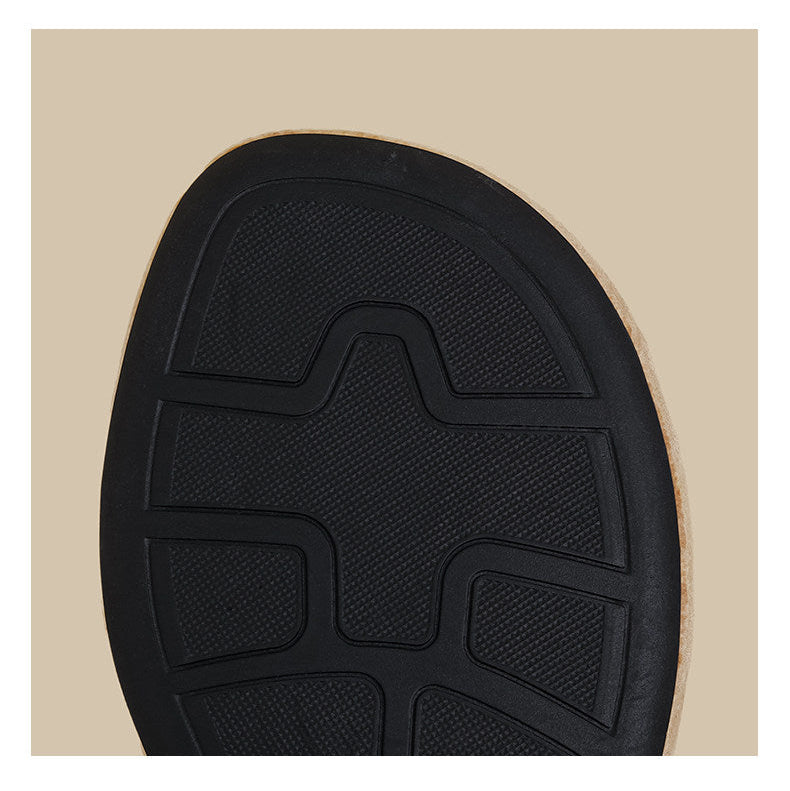 Crystal Pearl Flat Sandals (Black)