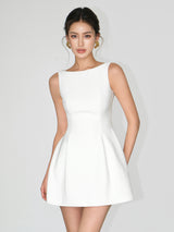 Open-Back Flare Mini Dress