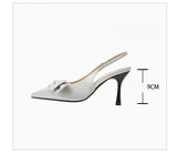 Bow-Detail Slingback Stiletto Heels