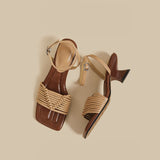 Woven Strap Heel Sandals