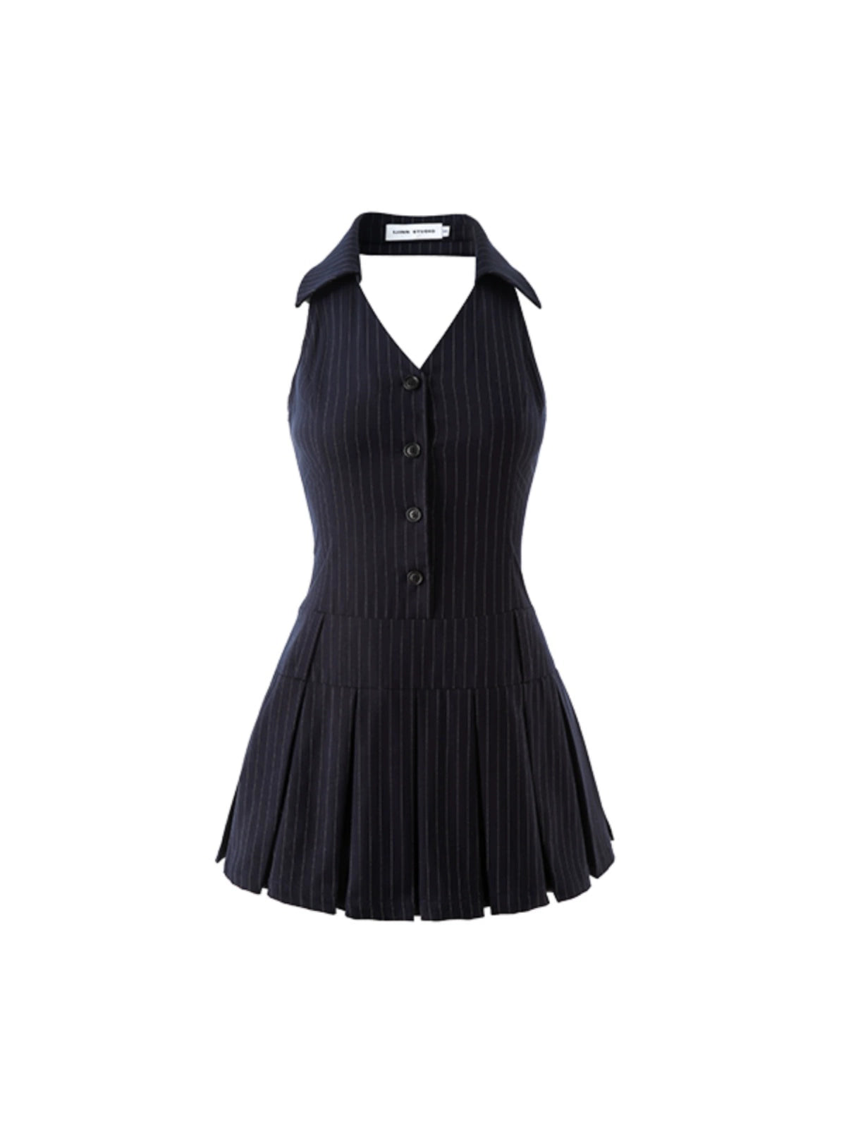 Pleated Halter Dress