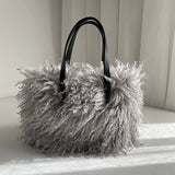 Gradient Faux-Fur Tote Bag