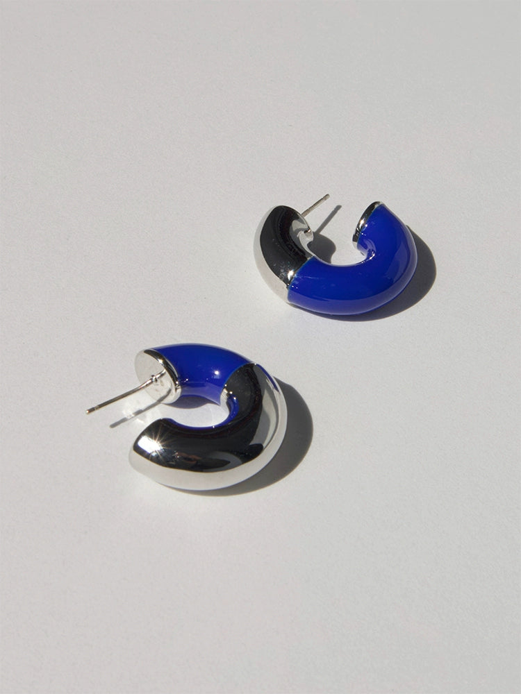 Blue Enamel Earrings
