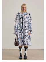 Blue Leopard Fur Coat