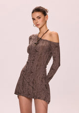 Slanted Shoulder Mini Dress
