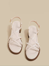 Cross Strap Sandals (White)