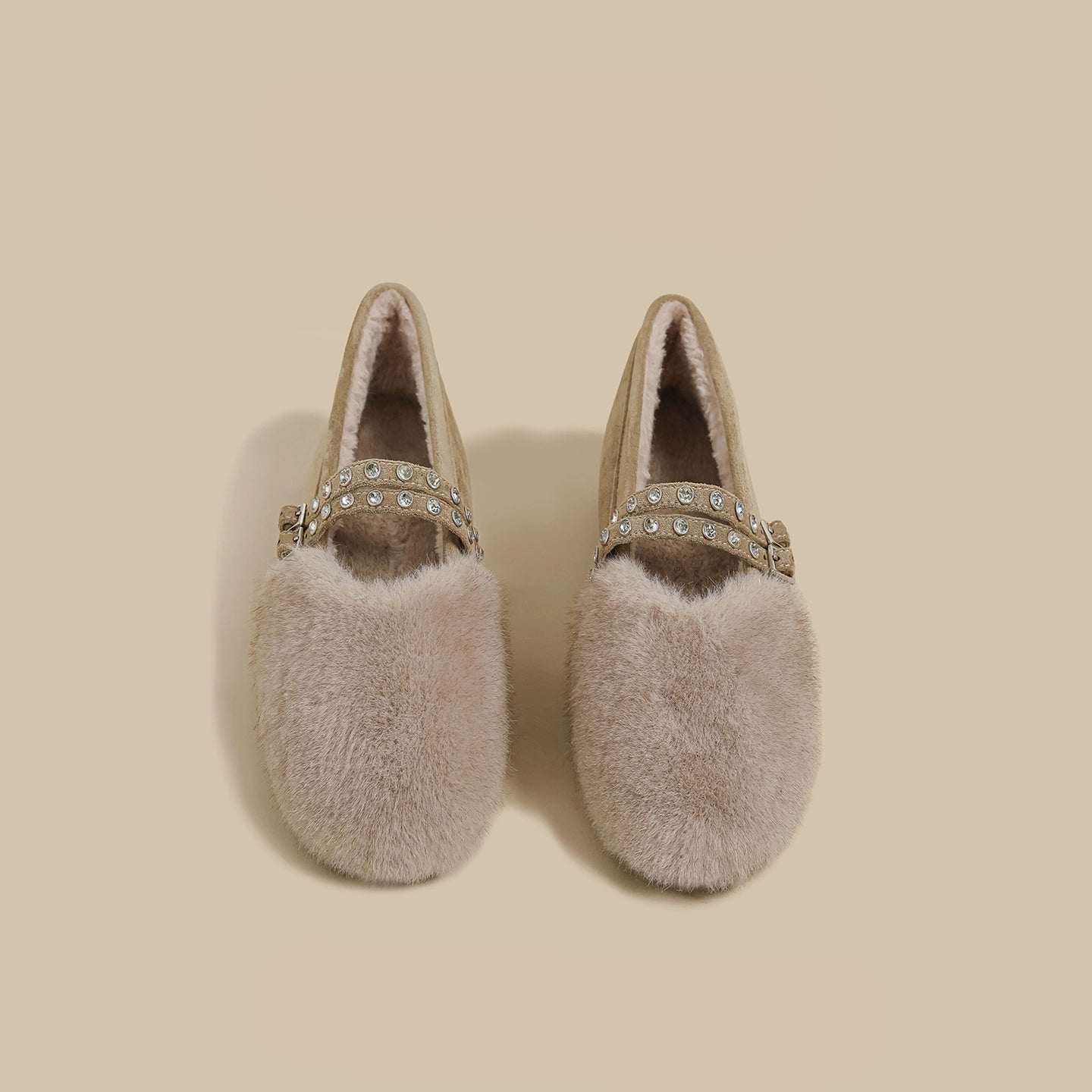 Fur Strap Mary Jane Flats