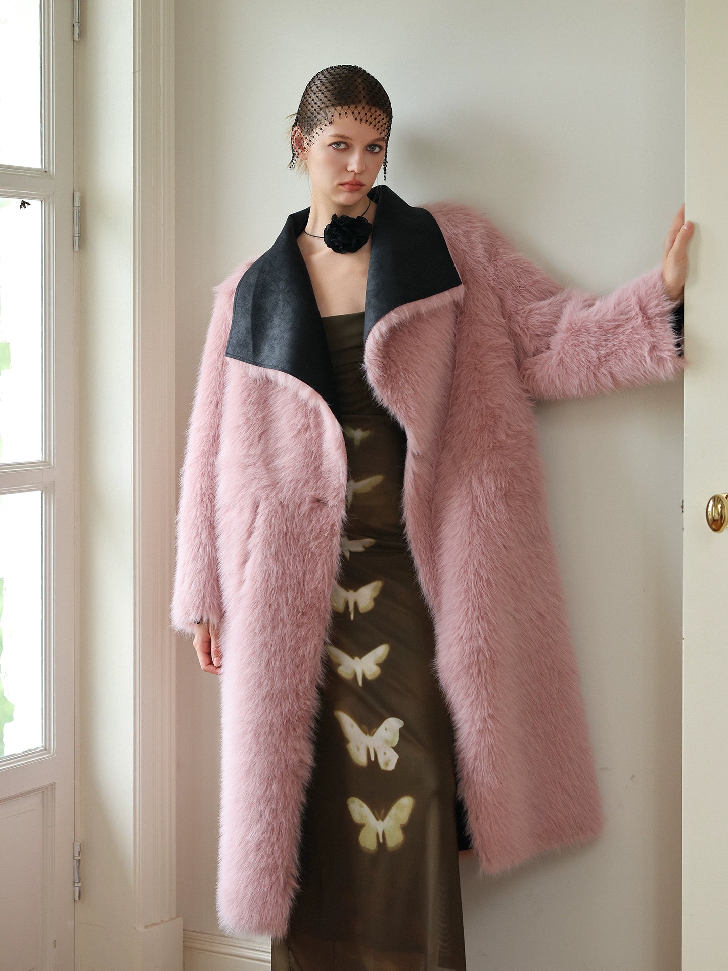 Berry Pink Fur Coat
