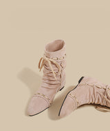 Lace-Trim Ankle Boots