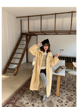 Herringbone Faux Fur Coat - Custard