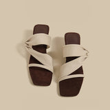 Twist Sculpted Heel Sandals (Beige)