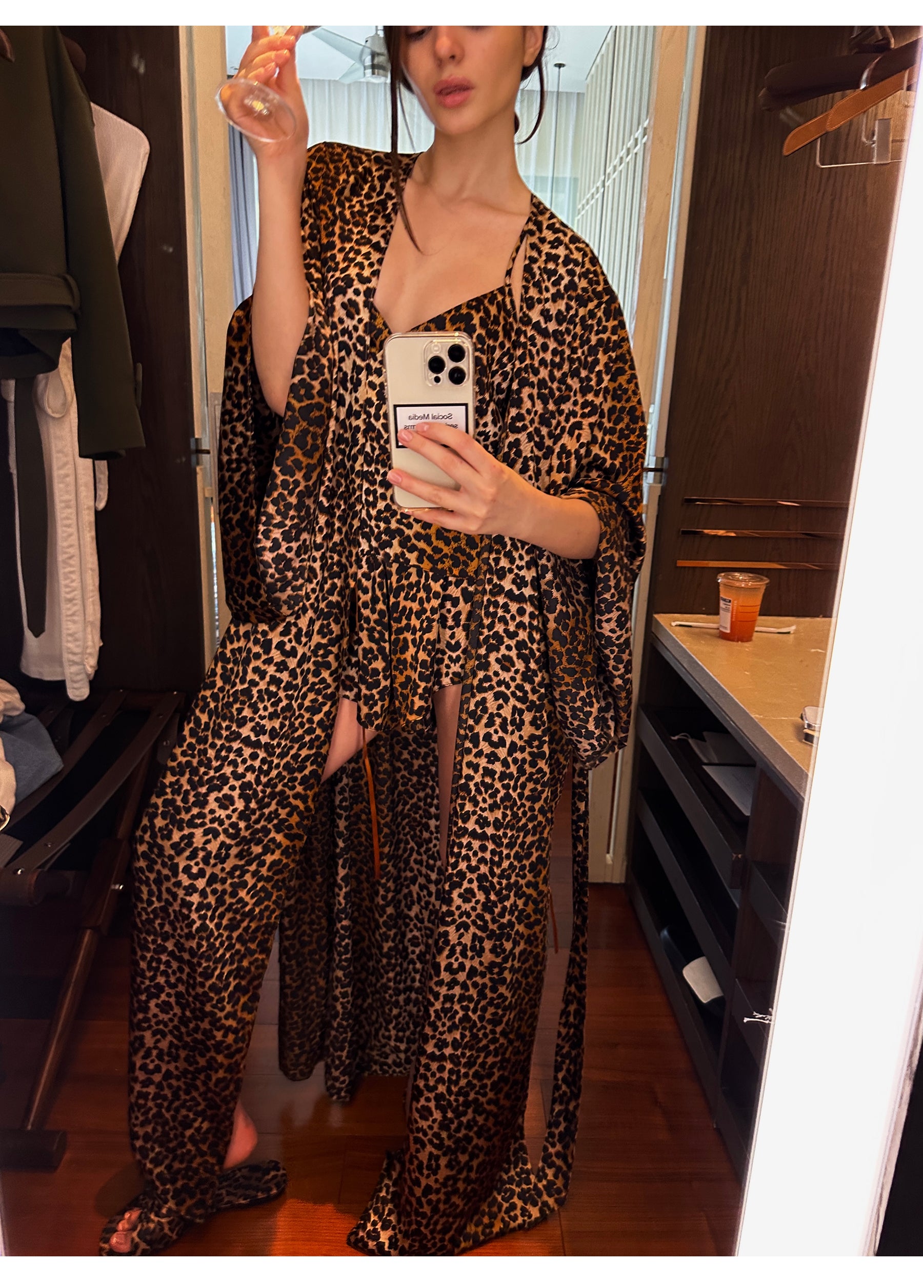 Leopard Satin Pajama-Three Piece