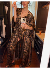 Leopard Satin Pajama-Three Piece